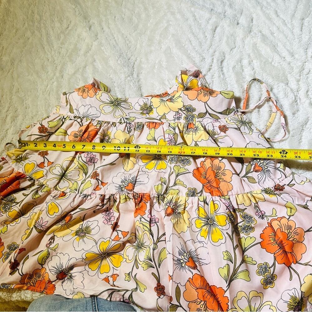 Lottie & Holly Floral Square Neck Flutter Sleeve Mini Dress NWT M - Picture 7 of 14